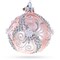Snow Swirls on Metallic Rose Pink Glass Ball Christmas Ornament 3.25 Inches